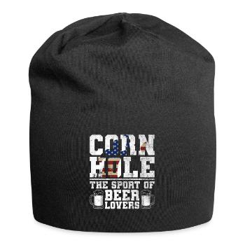 Cornhole Player Beer - Fun Cornhole - Jersey Beanie - black - Front