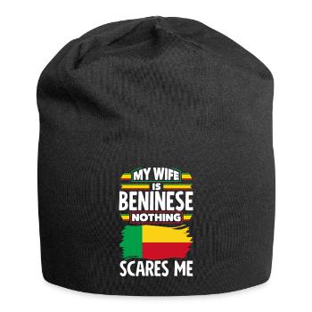 Béninois Bénin Drapeau Béninois Citation - Bonnet en jersey - noir - Devant
