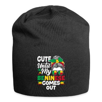 Béninois Bénin Drapeau Béninois Citation - Bonnet en jersey - noir - Devant