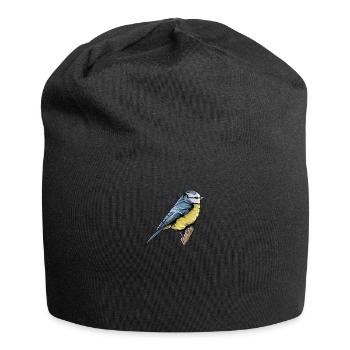 Blue I Bird motif for birdwatchers - Jersey Beanie - black - Front