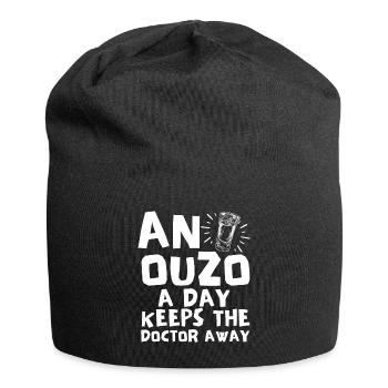 Ouzo Spruch für Griechen One Ouzo a Day Ouzo Party - Jersey-Beanie - Schwarz - Vorne