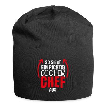 So Sieht Ein Richtig Cooler Chef aus Vorgesetzter - Jersey-Beanie - Schwarz - Vorne