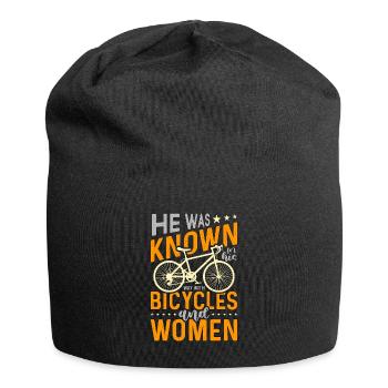 Bicycle He Was Known For His Mountain Bike Cyclist - Jersey Beanie - black - Front