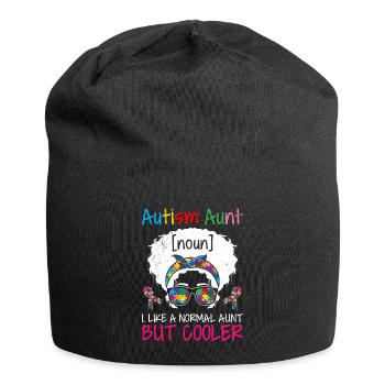 Autismus Bewusstsein Tante eines autistischen - Jersey-Beanie - Schwarz - Vorne