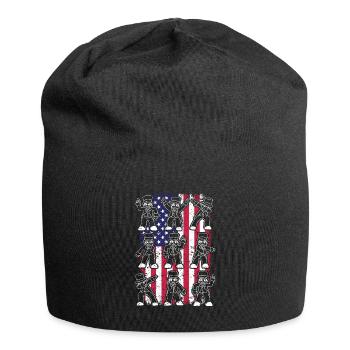 Dancing Dabbing Americans July 4 U.S. Flag Dab - Jersey Beanie - black - Front