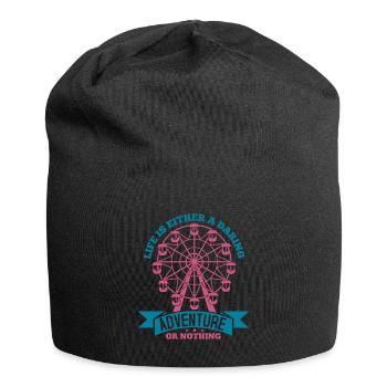 LIFE IS EITHER A DARING ADVENTURE OR NOTHING - Jersey Beanie - black - Front
