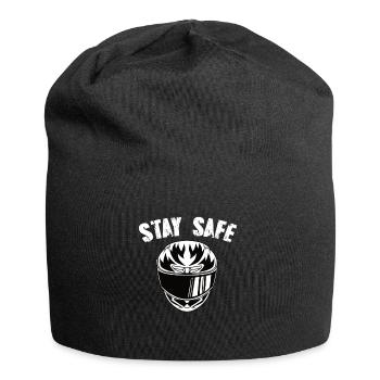 Casque de moto Restez en sécurité - Bonnet en jersey - noir - Devant