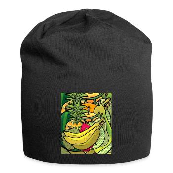 Sommerzeit exotische saftige Früchte Obst Vitamine - Jersey-Beanie - Schwarz - Vorne