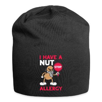 Ich Habe Eine Nuss Allergie Erdnuss Allergisch - Jersey-Beanie - Schwarz - Vorne