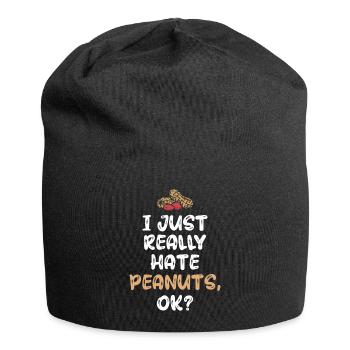 Ich Hasse Erdnüsse Erdnuss-allergiker - Jersey-Beanie - Schwarz - Vorne