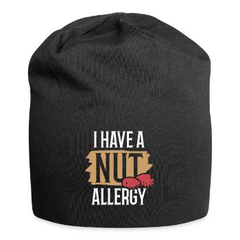 Ich Habe Eine Nuss Allergie Erdnuss Allergisch - Jersey-Beanie - Schwarz - Vorne