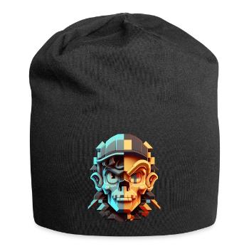 Dude 8bit Pixelart - Jersey-Beanie - Schwarz - Vorne
