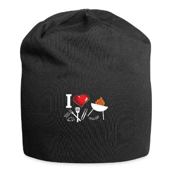 Idée de barbecue et de cadeau de camping-car - Bonnet en jersey - noir - Devant