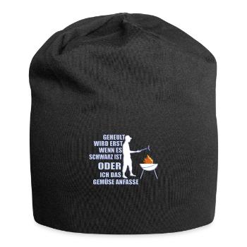 Grillen und Camper Geschenkidee - Jersey-Beanie - Schwarz - Vorne