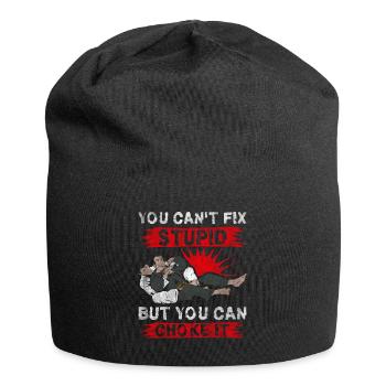 You Cant Fix Stupid But You Can Choke It Jiu Jitsu - Jersey Beanie - black - Front