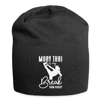 Muay Thai Trainer Kickboxing Instruktor Kampfsport - Jersey-Beanie - Schwarz - Vorne
