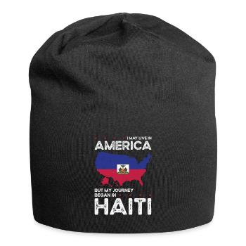 Geboren als Haitianer Haiti Amerikaner USA - Jersey-Beanie - Schwarz - Vorne