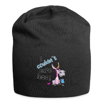I couldnt care less. lustiges Esel Einhorn - Jersey-Beanie - Schwarz - Vorne