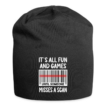 Funny Postal Worker Barcode Quote - Jersey Beanie - black - Front