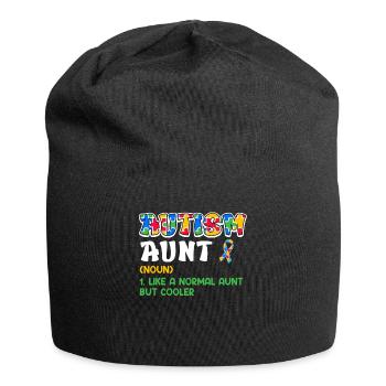 Autism Awareness Aunt autistic child - Jersey Beanie - black - Front