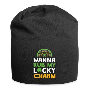 Rub Lucky Charm St Patrick's Day Ireland - Jersey Beanie - black - Front