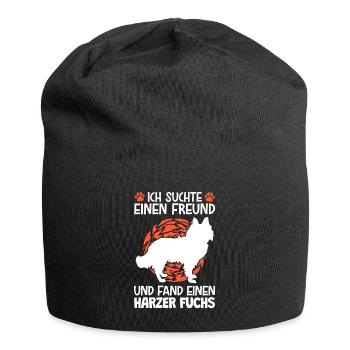 Suchte Freund und fand Harzer Fuchs Hütehund - Jersey-Beanie - Schwarz - Vorne