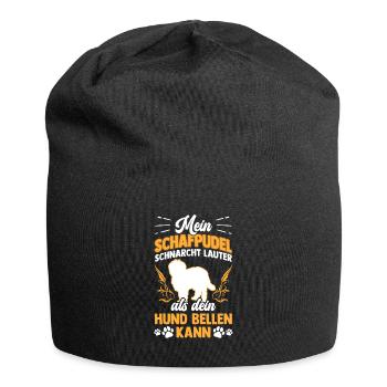 Schafpudel schnarcht laut altdeutscher Hütepudel - Jersey-Beanie - Schwarz - Vorne