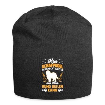 Schafpudel schnarcht laut altdeutscher Hütepudel - Jersey-Beanie - Anthrazit - Vorne