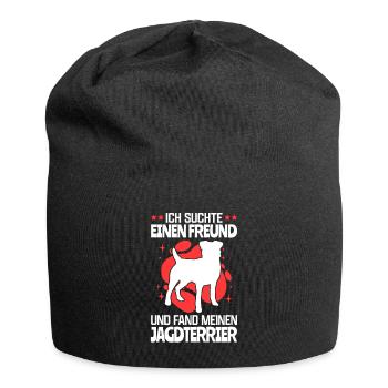 Suchte einen Freund und fand meinen Jagdterrier - Jersey-Beanie - Schwarz - Vorne