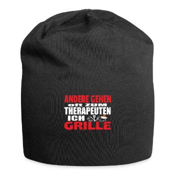 Grillen und Camper Geschenkidee - Jersey-Beanie - Schwarz - Vorne
