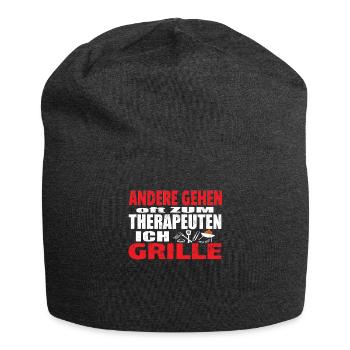Grillen und Camper Geschenkidee - Jersey-Beanie - Anthrazit - Vorne