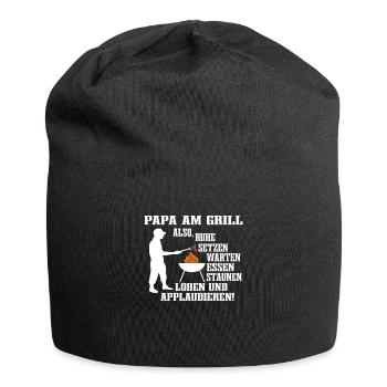 Grillen und Camper Geschenkidee - Jersey-Beanie - Schwarz - Vorne