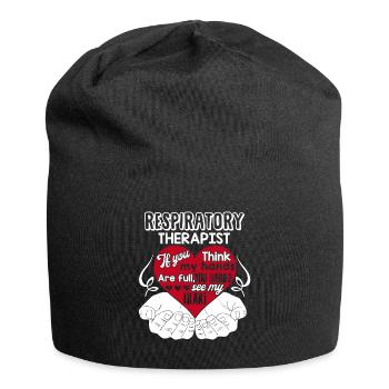 Respiratory Therapist Respiratory Therapist Heart - Jersey Beanie - black - Front
