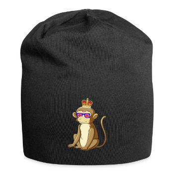 Affe Queen Elizabeth II Britische Krone - Jersey-Beanie - Schwarz - Vorne