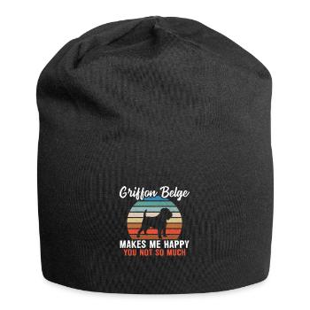 Griffon Belge makes me happy you not so much - Jersey Beanie - black - Front