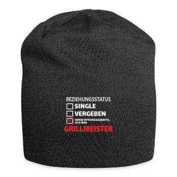 Grillen und Camper Geschenkidee - Jersey-Beanie - Anthrazit - Vorne