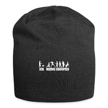 Grillen und Camper Geschenkidee - Jersey-Beanie - Anthrazit - Vorne