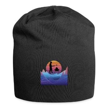 Idée de barbecue et de cadeau de camping-car - Bonnet en jersey - noir - Devant