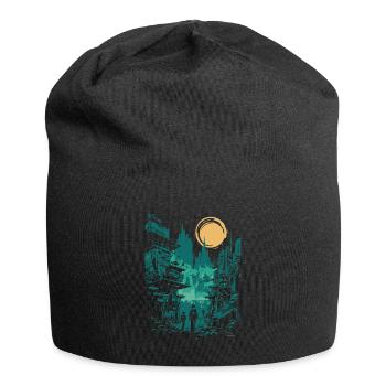 Erleben Sie Die Zukunft Mit Unserem Future City - Jersey-Beanie - Schwarz - Vorne