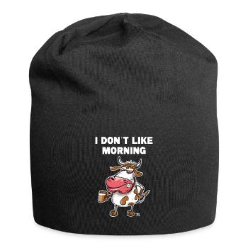 Dont like morning Mürrische Lustige Kuh - Jersey-Beanie - Schwarz - Vorne