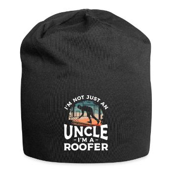 Ich bin nicht nur ein Onkel, ich bin ein Dachdecker Dachdecker - Jersey-Beanie - Schwarz - Vorne
