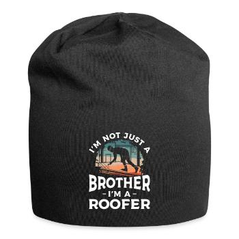 Ich bin nicht nur ein Bruder, ich bin ein Dachdecker Dachdecker - Jersey-Beanie - Schwarz - Vorne