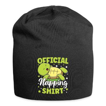 Chemise officielle de sieste mignon Kawaii Sleeping - Bonnet en jersey - noir - Devant