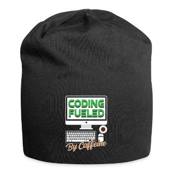 Programmation alimentée par le codage de la caféine - Bonnet en jersey - noir - Devant