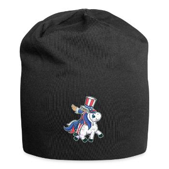 Riding Unicorn Lovers July 4 Mericorn patriot - Jersey Beanie - black - Front