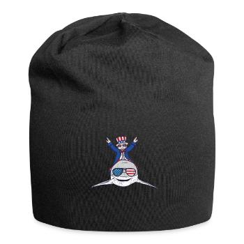 Reiten Hai 4. Juli Patriotische Jawsome amerika - Jersey-Beanie - Schwarz - Vorne