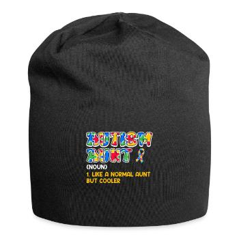 Autism Awareness Aunt autistic child - Jersey Beanie - black - Front