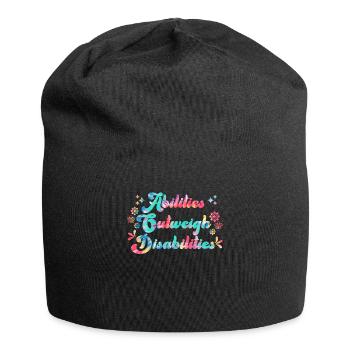 Solidarité handicap Compassion et acceptation - Bonnet en jersey - noir - Devant