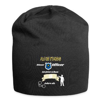 Polizei - 9. Geburtstag, für alle Polizeifans - Jersey-Beanie - Schwarz - Vorne