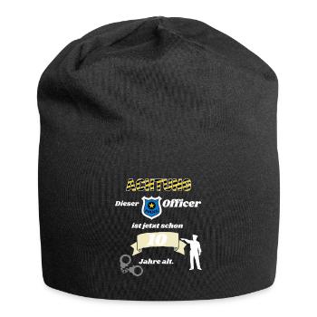 Polizei - 10. Geburtstag, für alle Polizeifans - Jersey-Beanie - Schwarz - Vorne